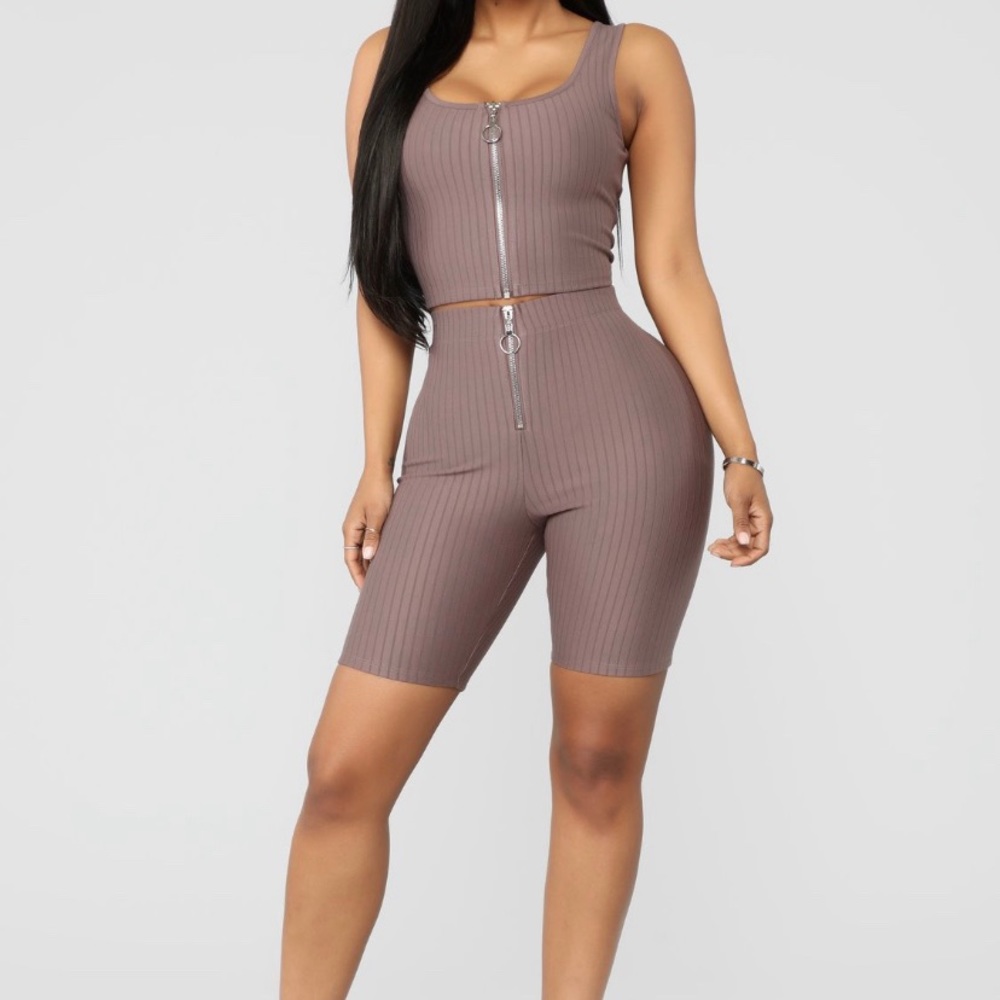 Two Piece Biker Short Set